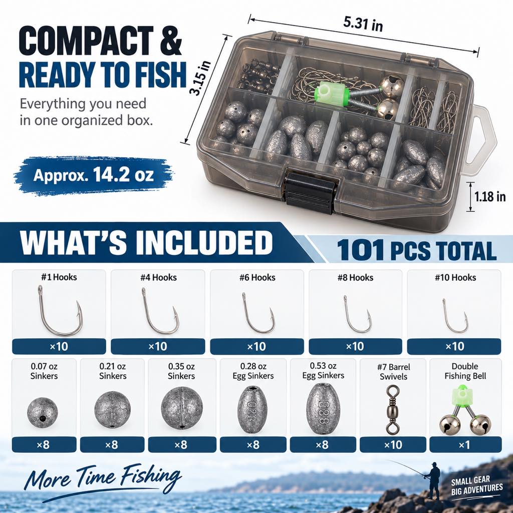 101-piece terminal tackle kit size and contents