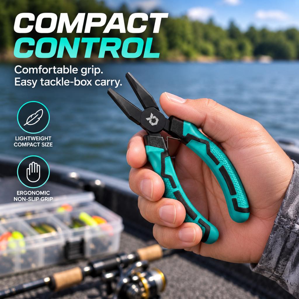 Compact knot pliers with ergonomic textured grip