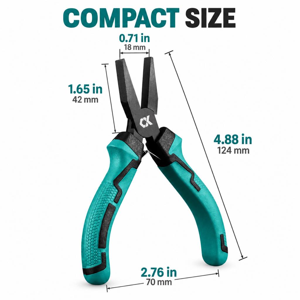 Fishing knot cinching pliers dimensions