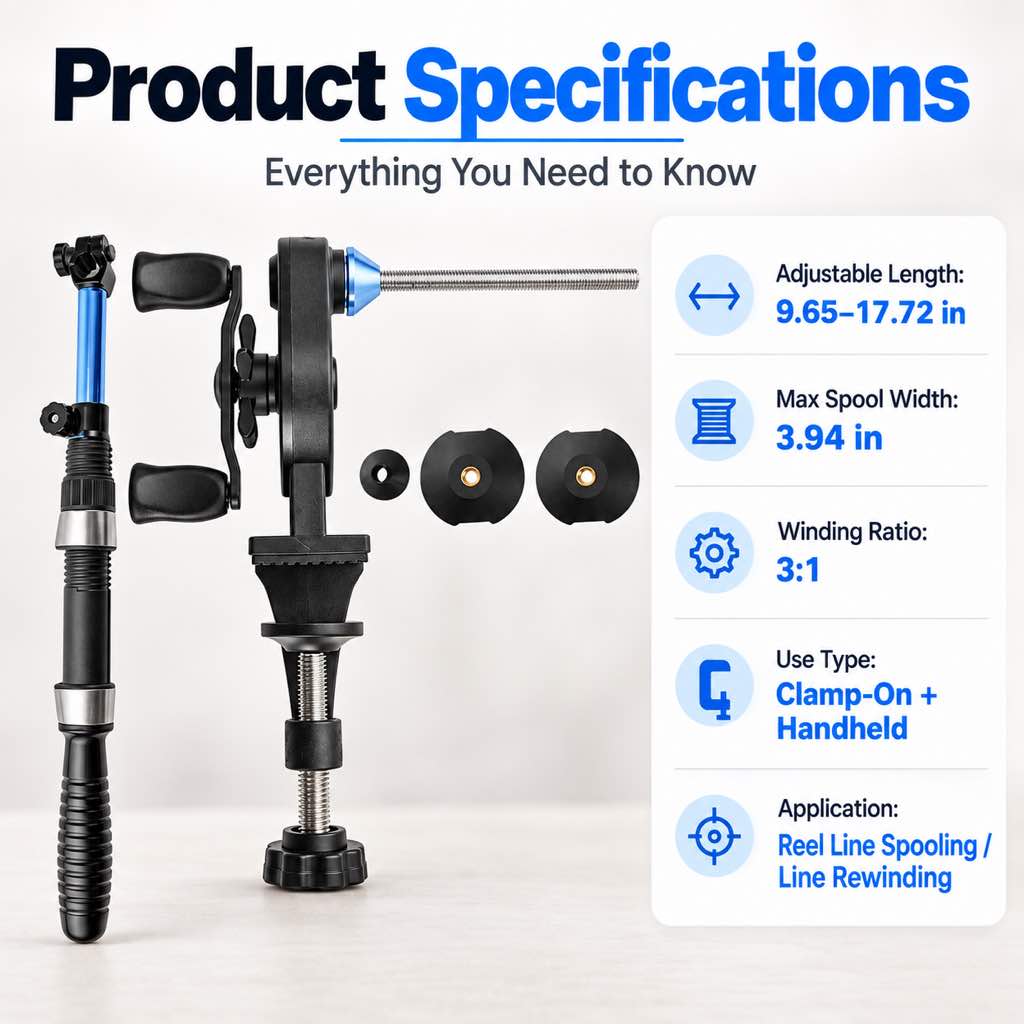 Fishing line winder spooler specifications