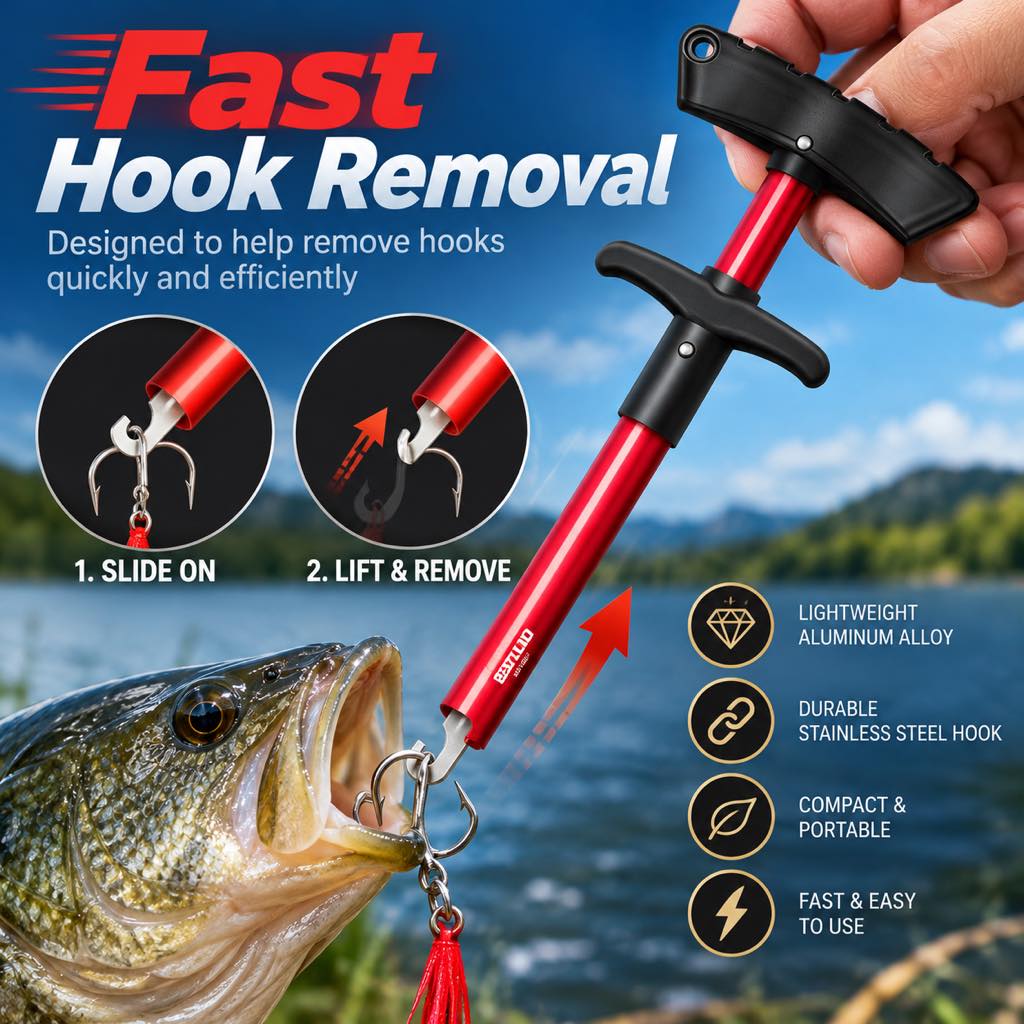 Fast fishing hook removal tool