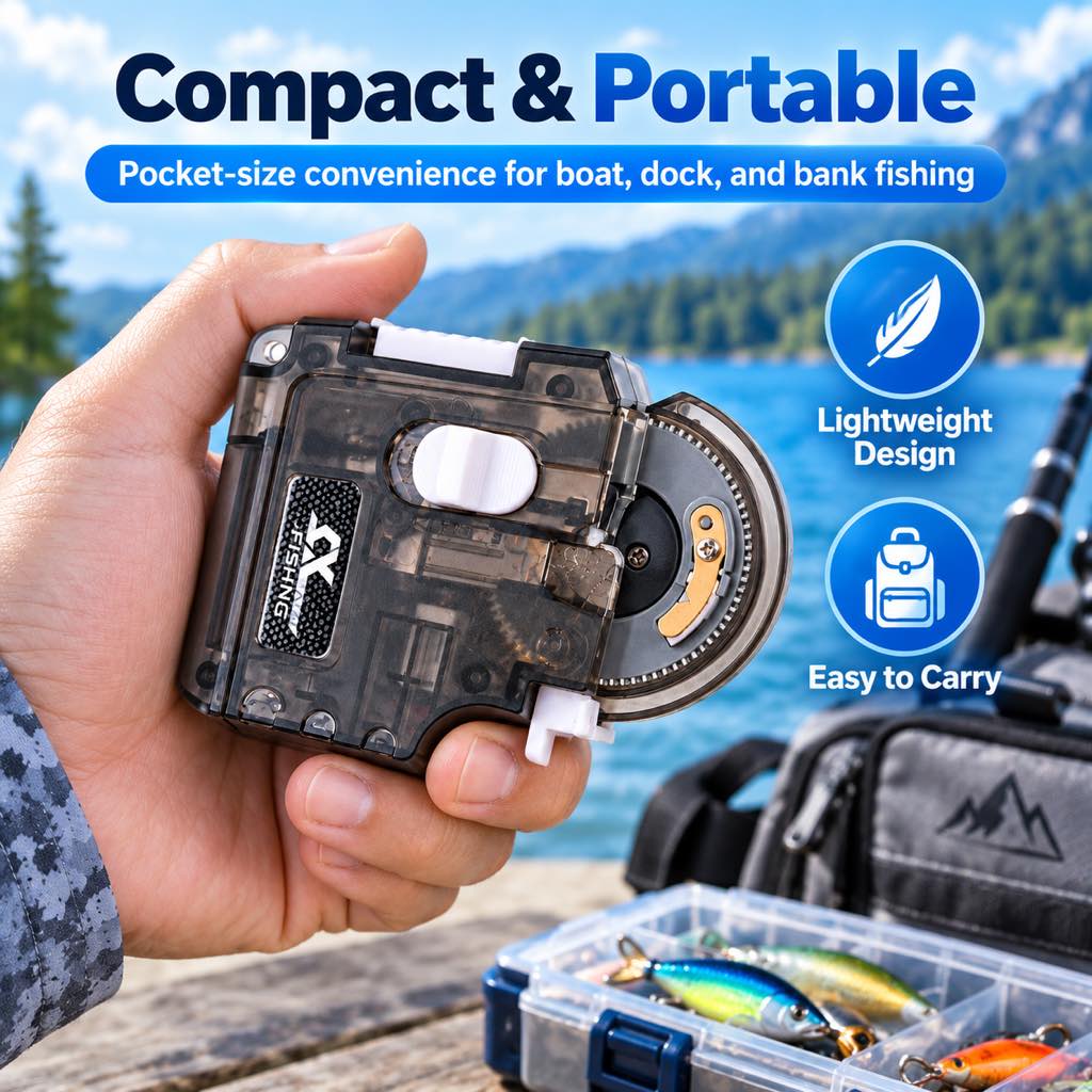 Portable electric fishing hook tying tool for tackle box storage