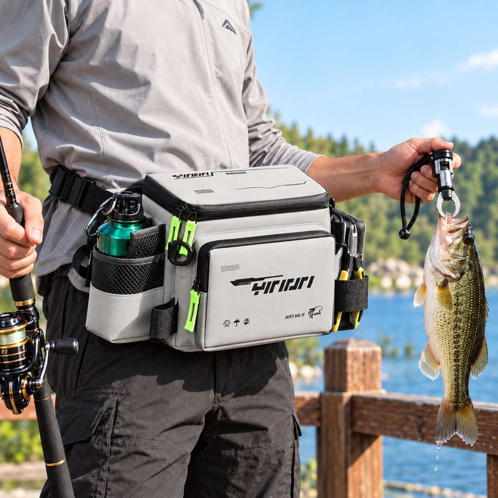 White fishing waist bag
