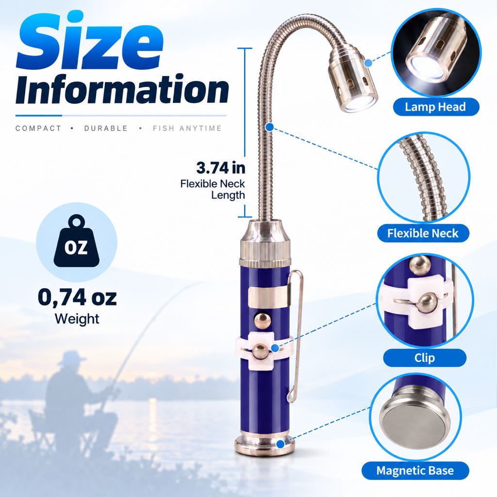 Fishing bait light size information