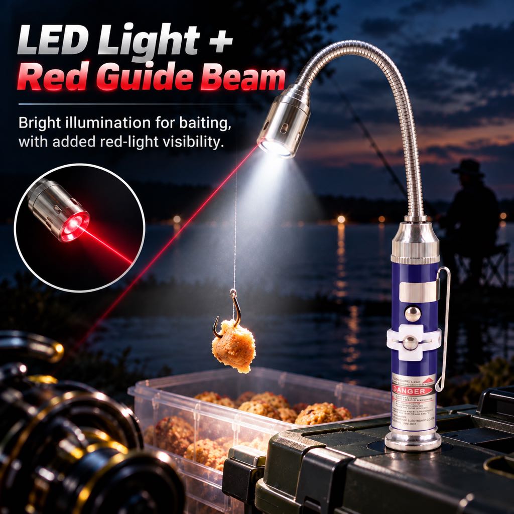 LED and red guide light for baiting