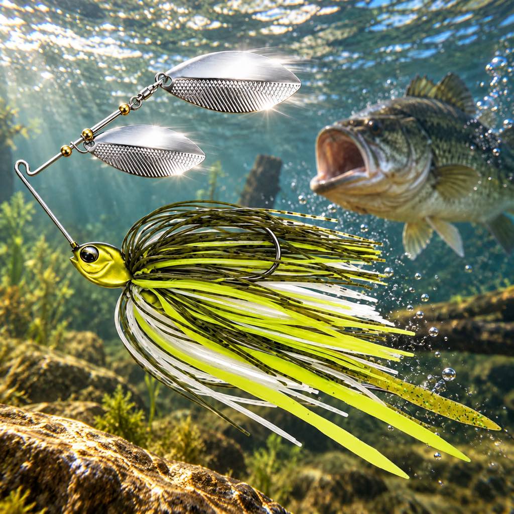 Chartreuse Shad 5/8 oz double willow spinnerbait 3-pack