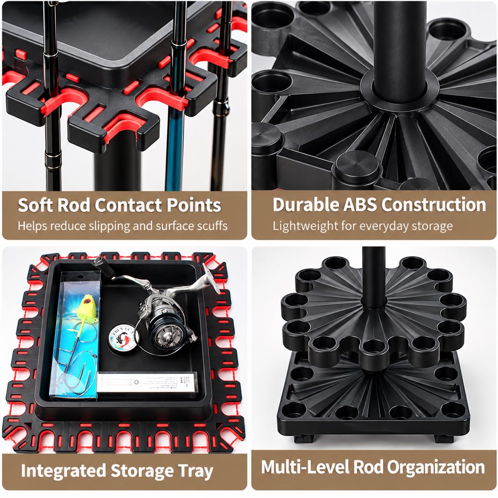 ABS fishing rod rack construction details