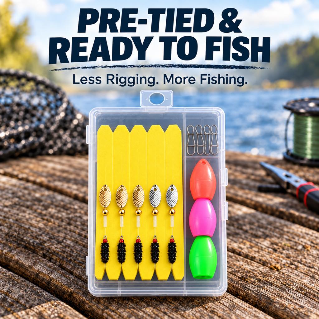 Pre-tied ready-to-fish spin fly rig set