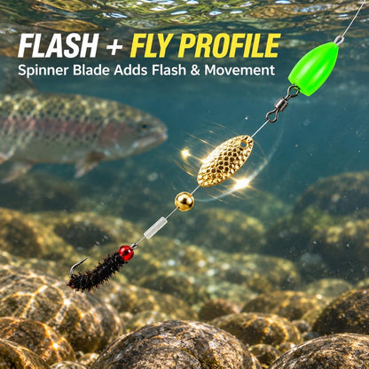 Spinner flash and fly-style hook profile