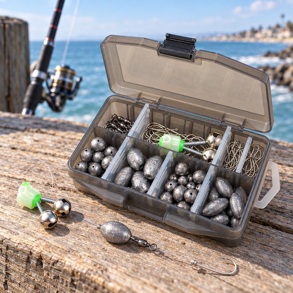 101-piece saltwater terminal tackle kit in organizer box