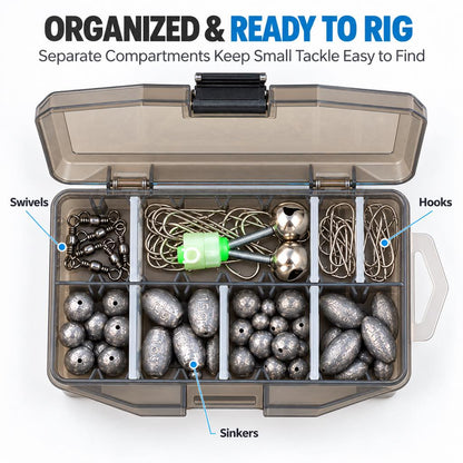Divided terminal tackle organizer box