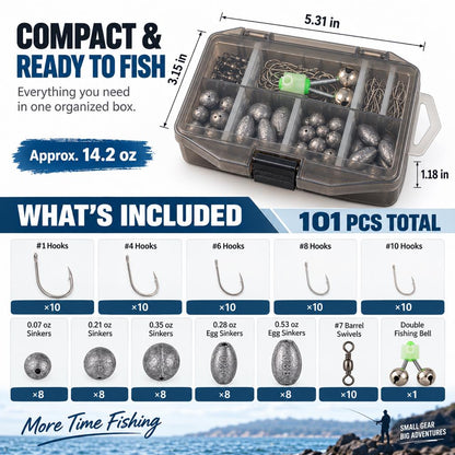 101-piece terminal tackle kit size and contents