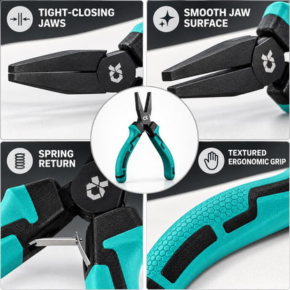 Fishing knot pliers jaw spring and handle features