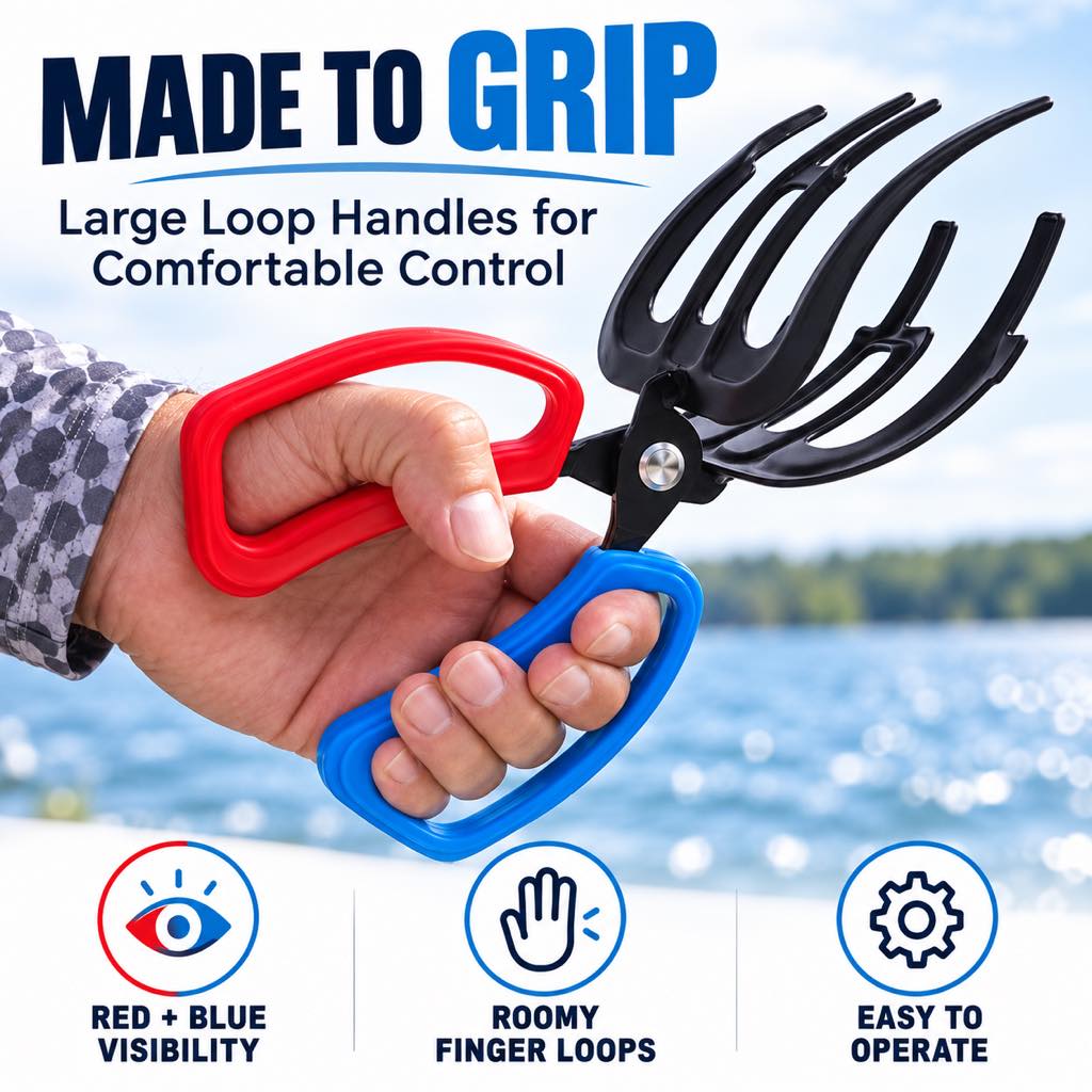 Large red and blue loop handles