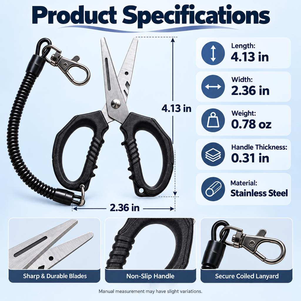 Fishing scissors size and product specifications