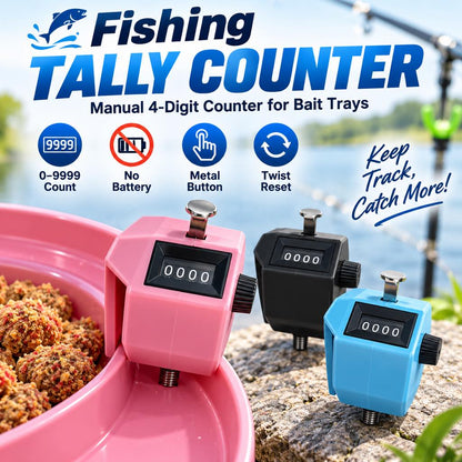 Fishing tally counter specifications for bait tray setup