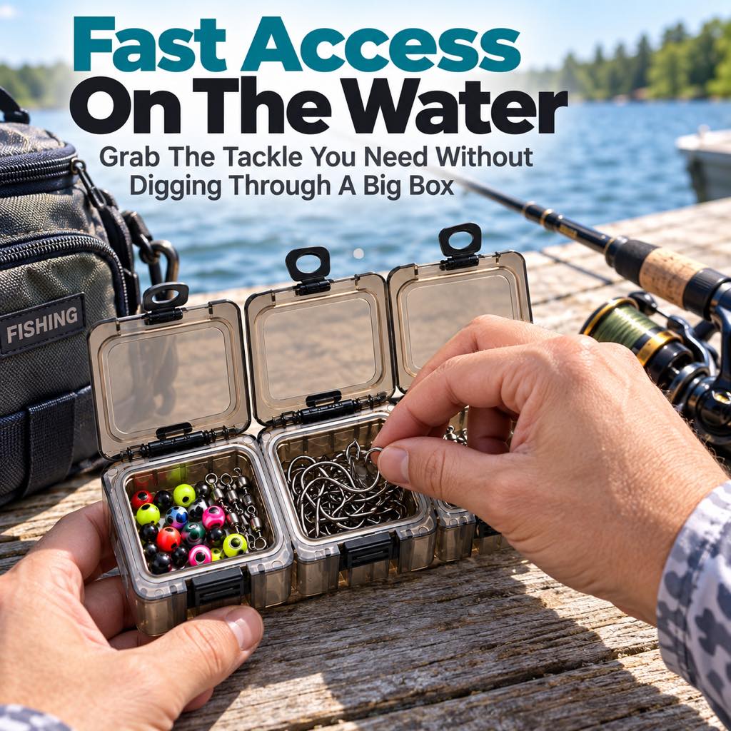 Compact fishing tackle organizer for hooks beads and swivels