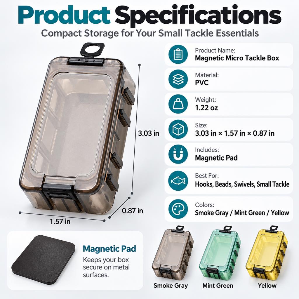 Yellow magnetic micro tackle box 2-pack