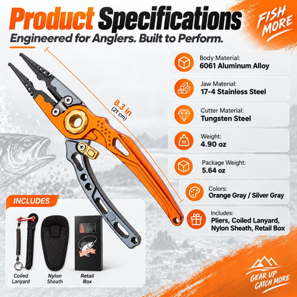 Fishing pliers with spring-assisted one-hand operation