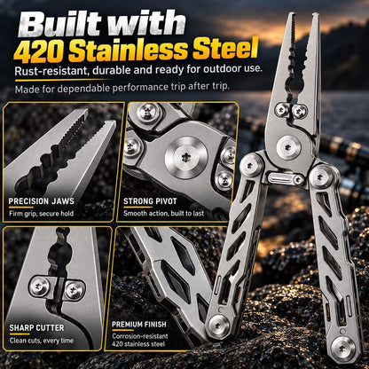420 stainless steel folding fishing pliers