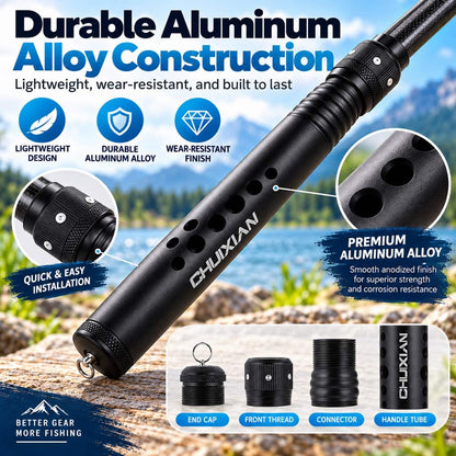 Aluminum alloy fishing rod replacement handle construction