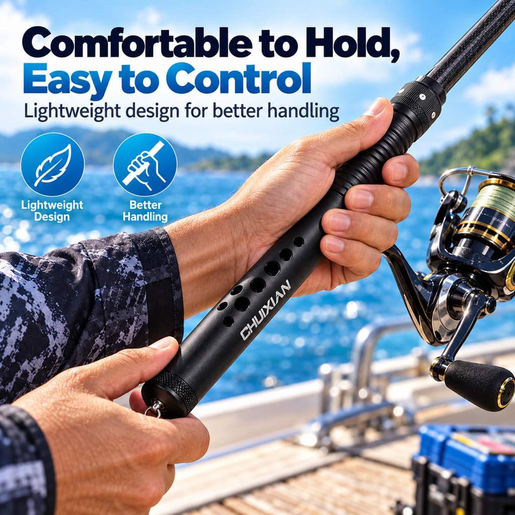 Comfortable fishing rod replacement handle grip