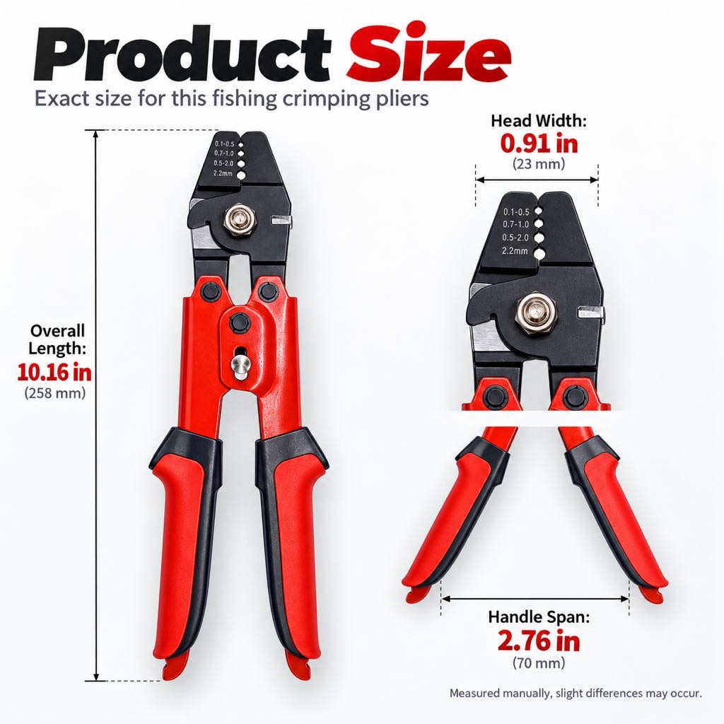 Fishing crimping pliers size chart