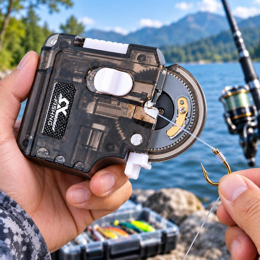 Electric fishing hook tying tool for neat line wrapping