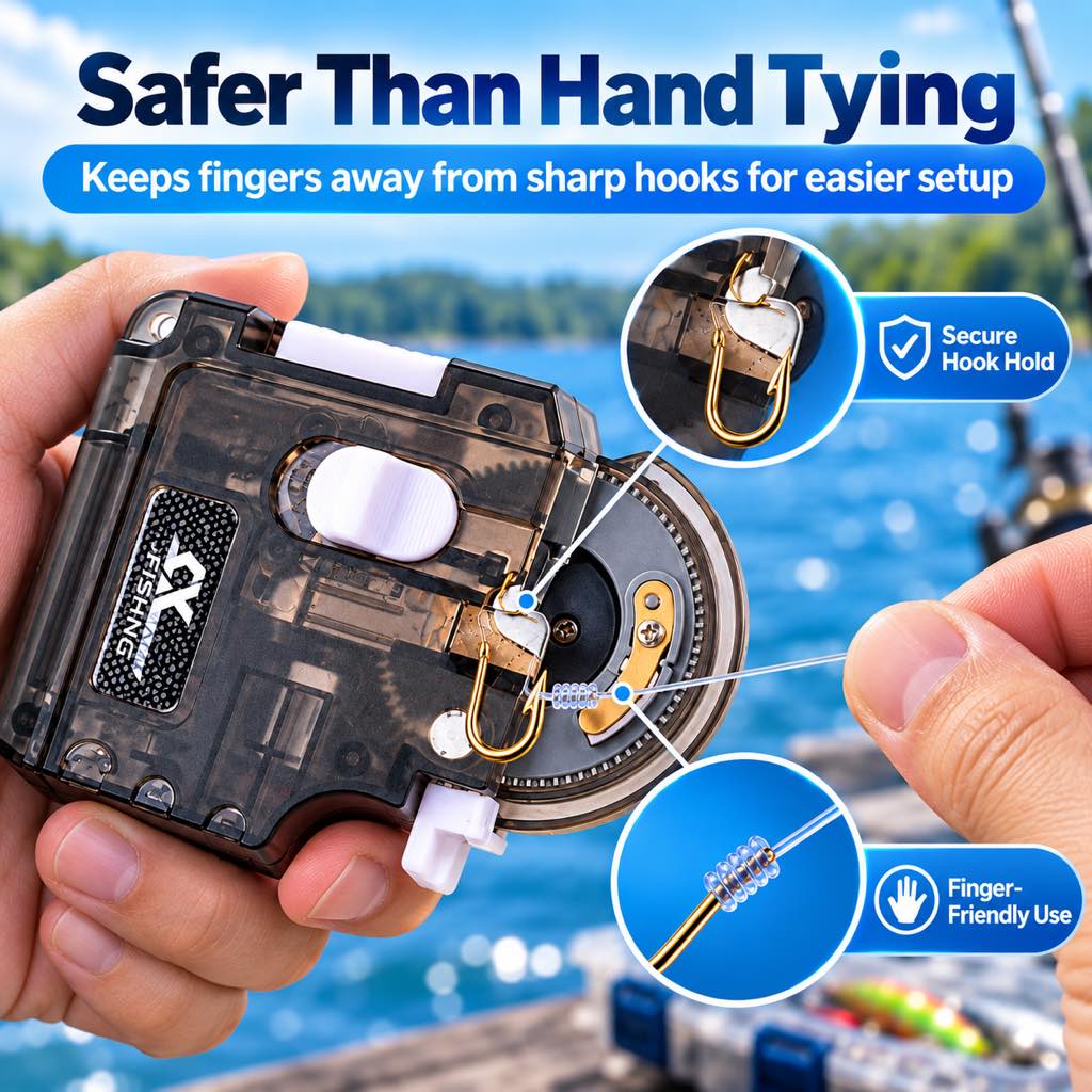 Electric hook tying tool secure hook clamp