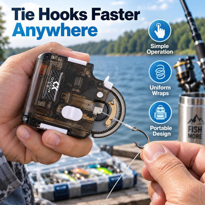 Electric fishing hook tyer in use