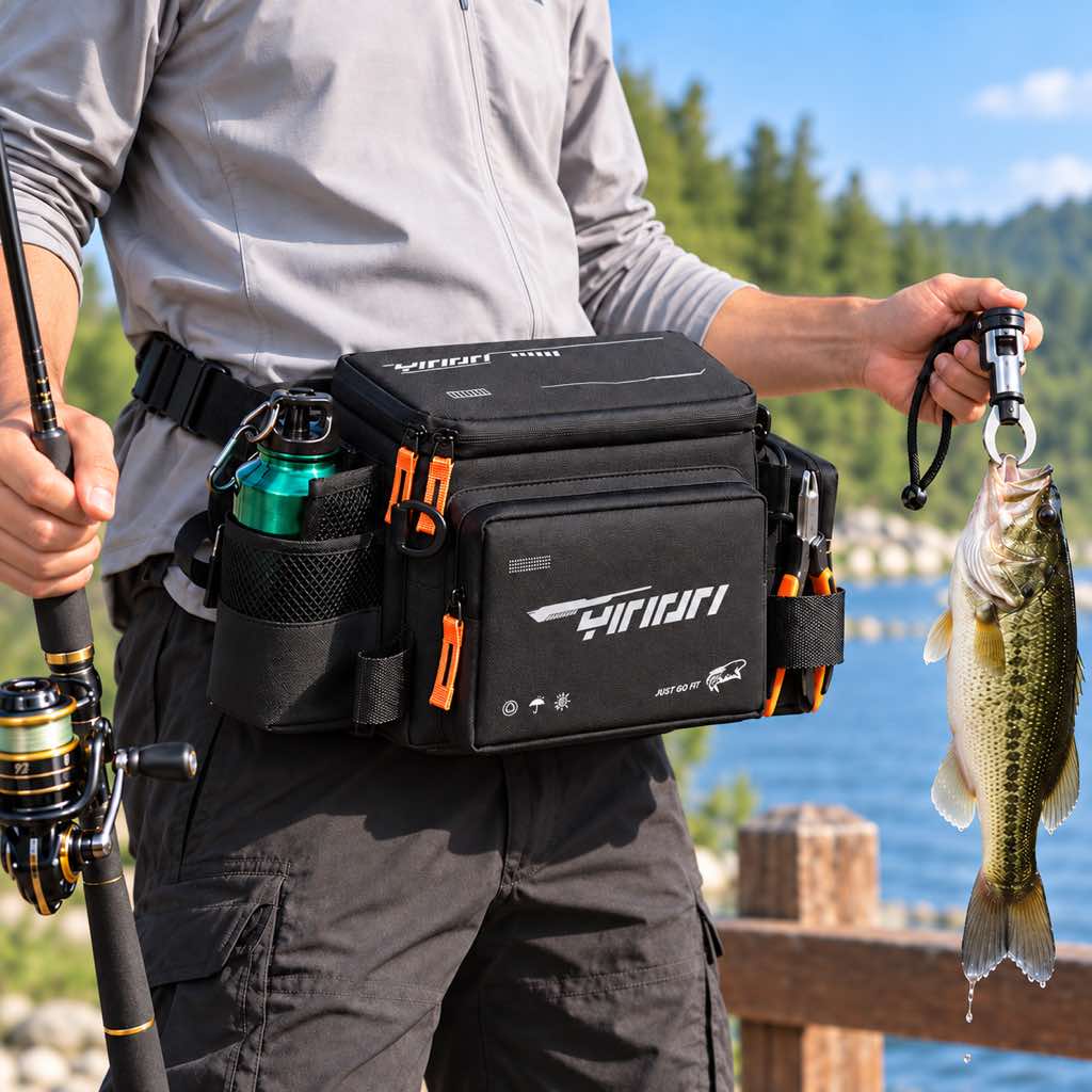 Black fishing waist bag