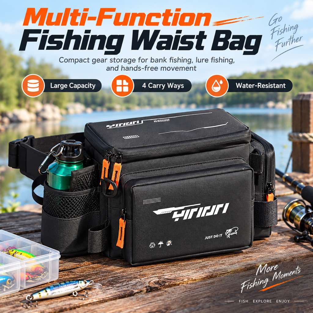 Multi-function fishing waist bag overview