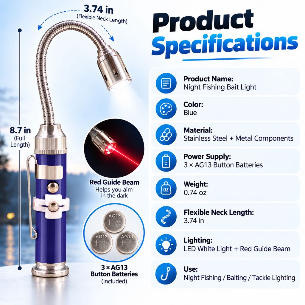 Night fishing bait light specifications