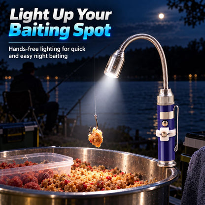 Hands-free baiting light for night fishing