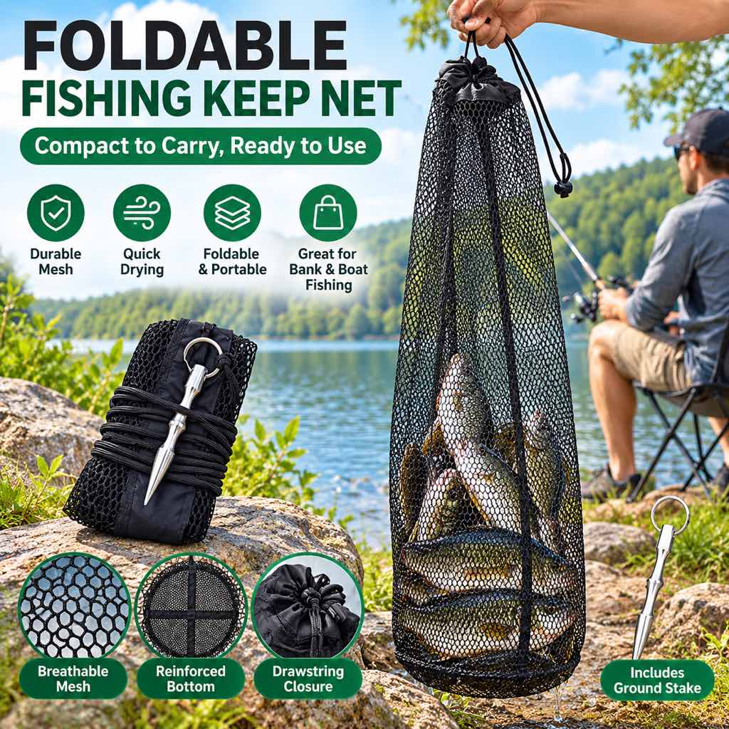 Foldable fishing keep net for bank fishing — Image 4