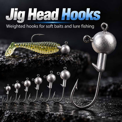 Lead jig head hook weight options