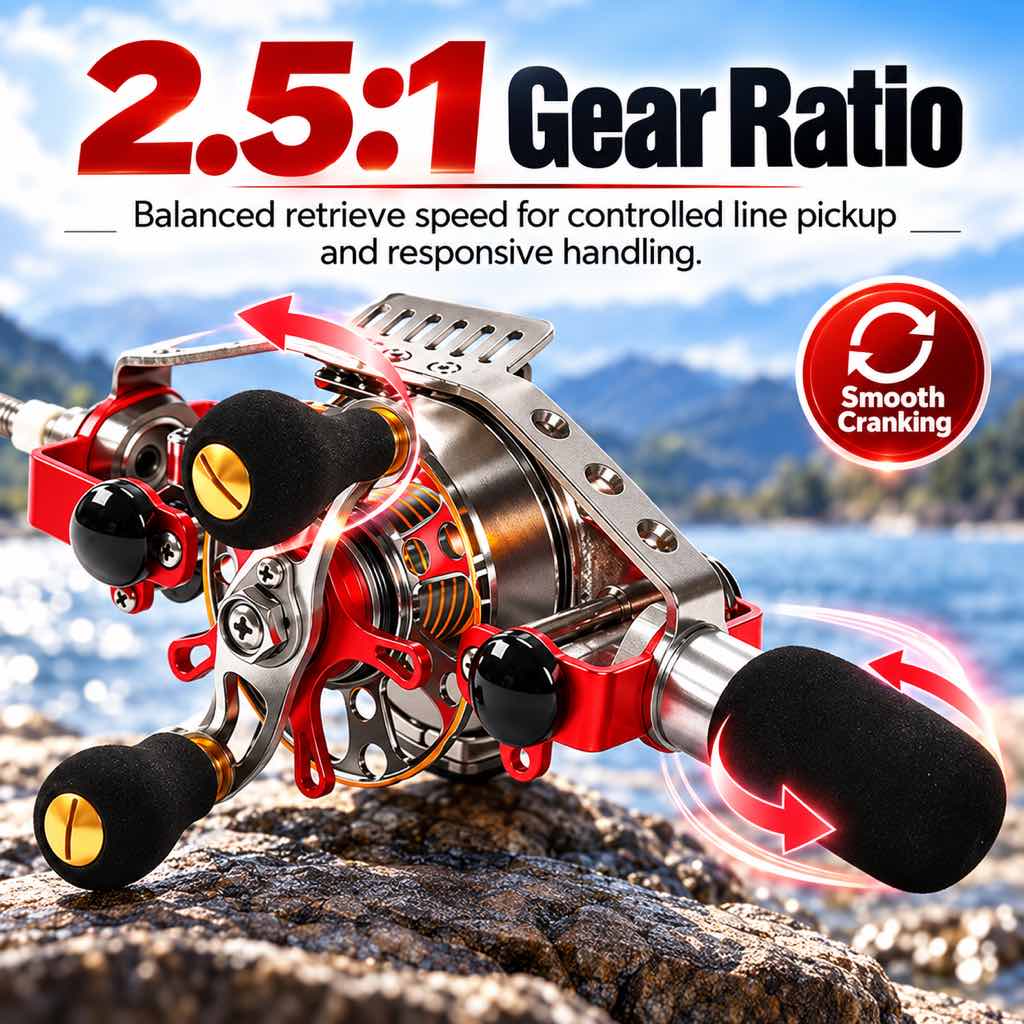 Automatic inner-line fishing reel 2.5 to 1 gear ratio