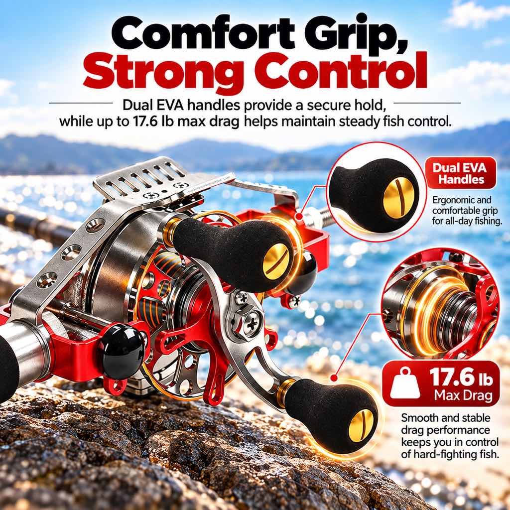 Automatic inner-line fishing reel dual EVA handles