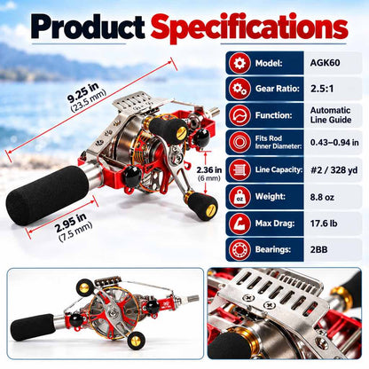 Automatic inner-line fishing reel specifications