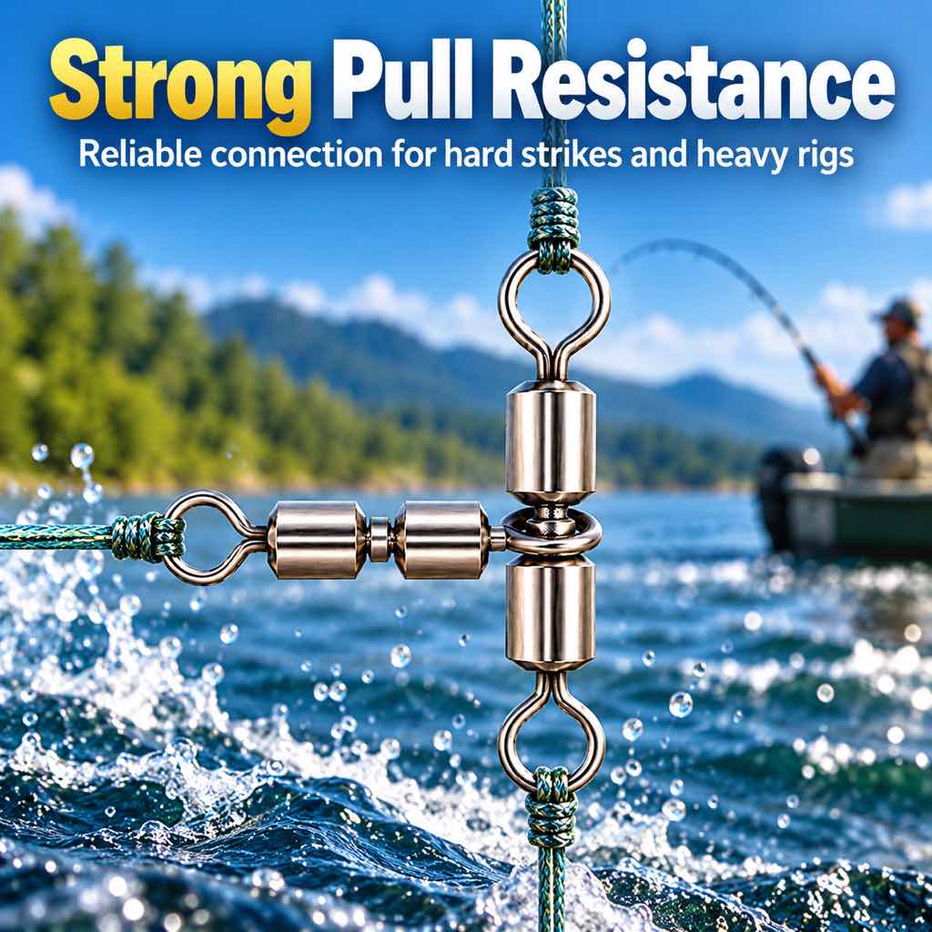 3-way T fishing swivel strong connection