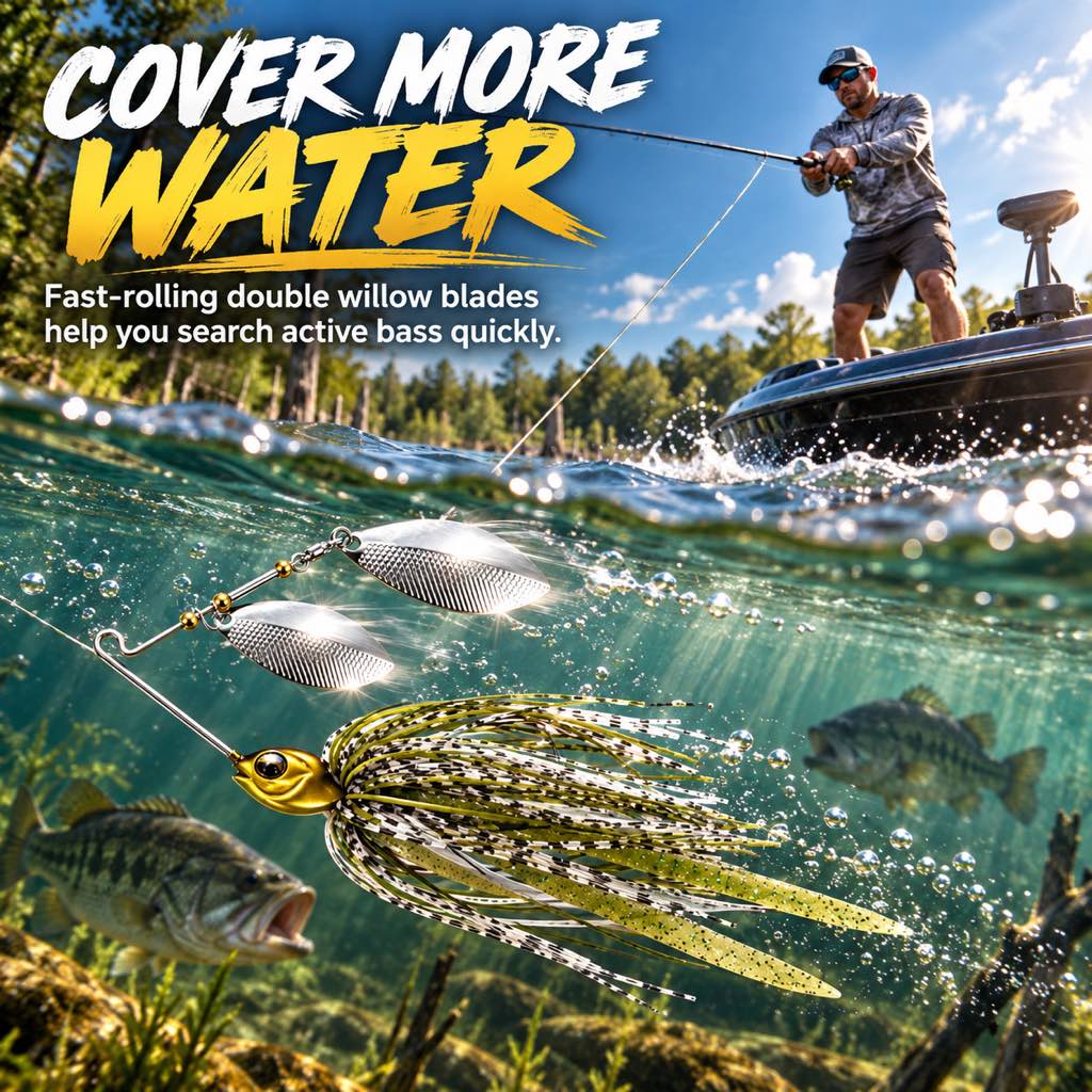Double willow spinnerbait covers more water