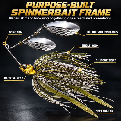 Double willow spinnerbait frame components