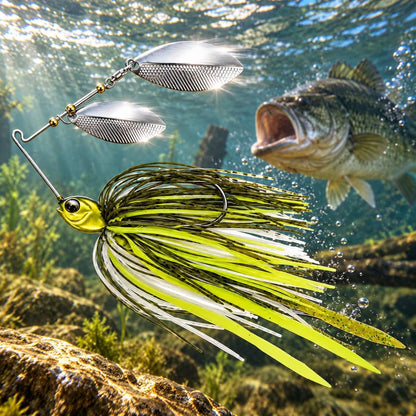 Chartreuse Shad 5/8 oz double willow spinnerbait 3-pack