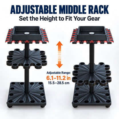 Adjustable middle rack height from 6.1 to 11.2 inches