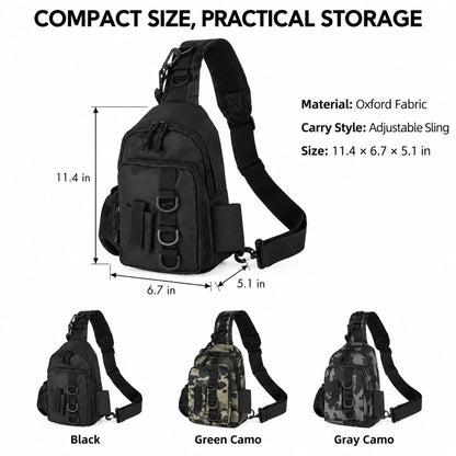 Fishing sling tackle bag dimensions and color options