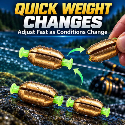 Quick-change fishing weight adjustment without cutting line