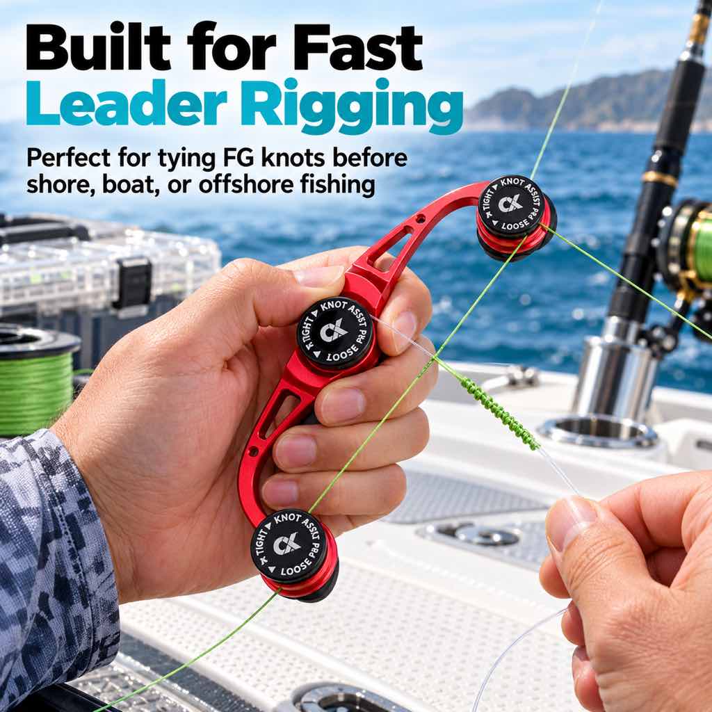 Manual FG knot tying tool for braid-to-leader rigging — Image 2