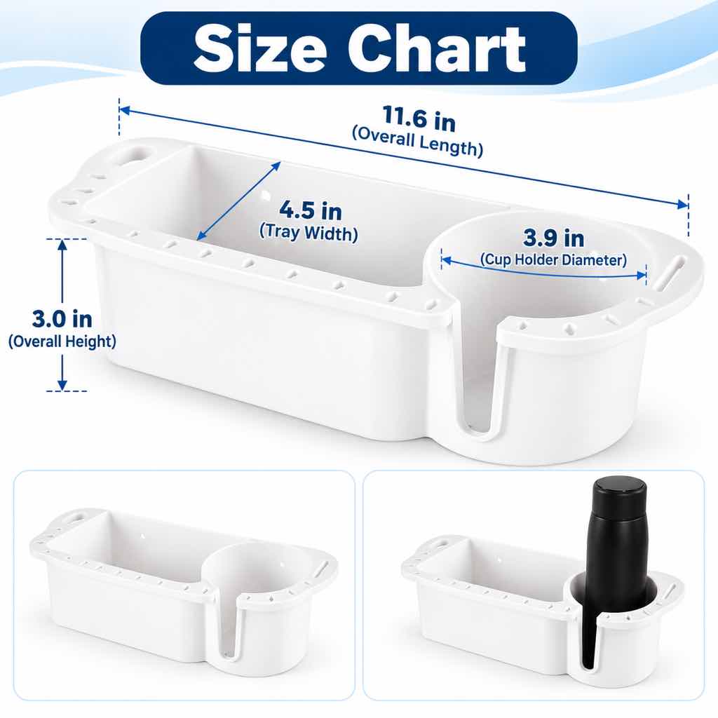 Boat fishing tackle organizer with cup holder — Image 3