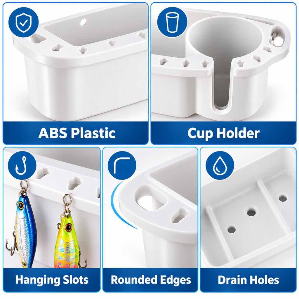 Boat fishing tackle organizer with cup holder — Image 4