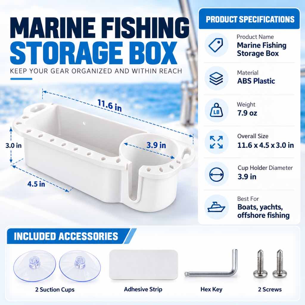 Boat fishing tackle organizer with cup holder — Image 6